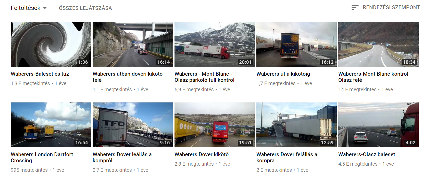 YouTube csatorna